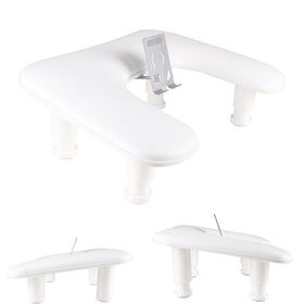MZCMSL manicure arm rest with 360° rotating phone holder for easy client access.