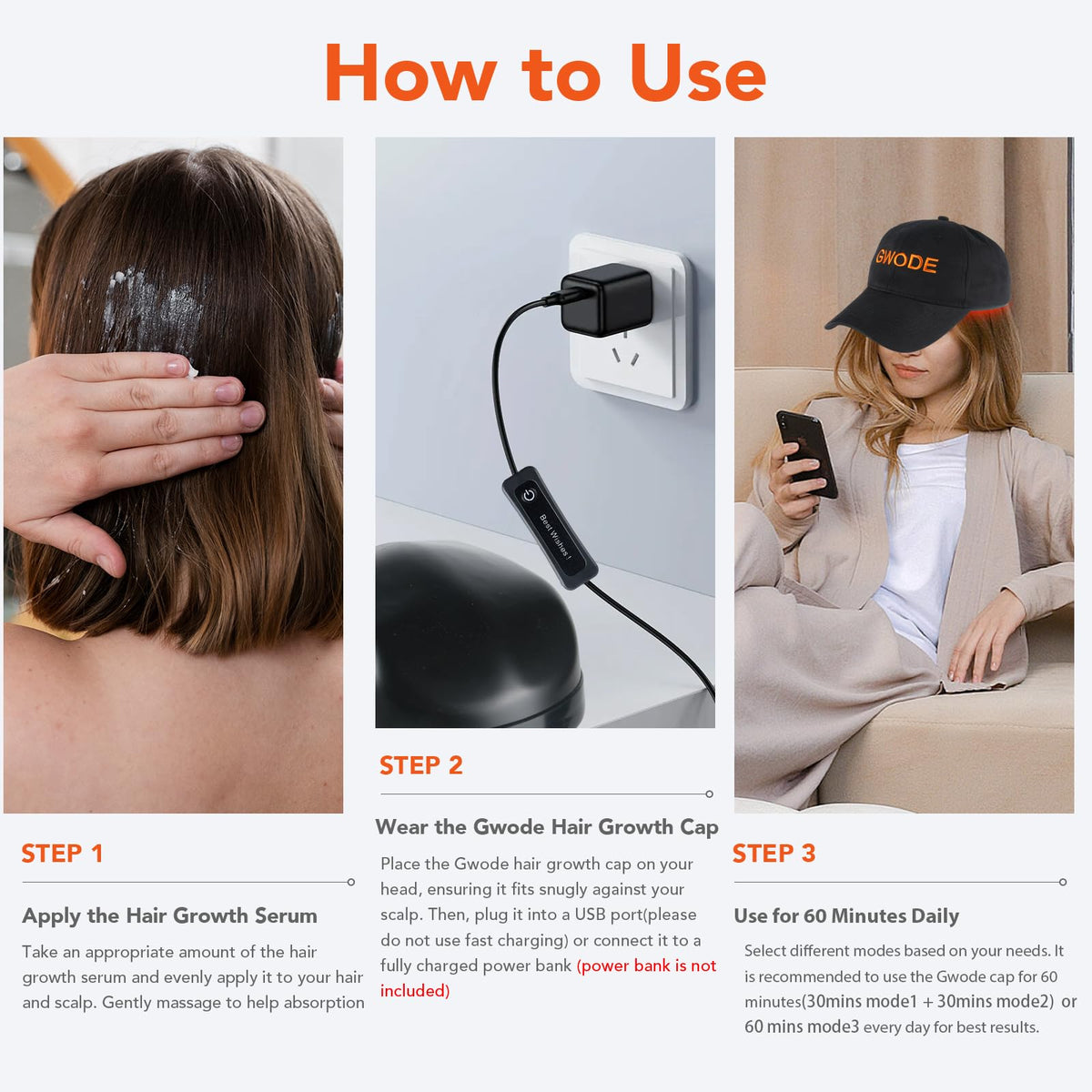 Mzong laser cap with rechargeable battery enabling cordless use anywhere