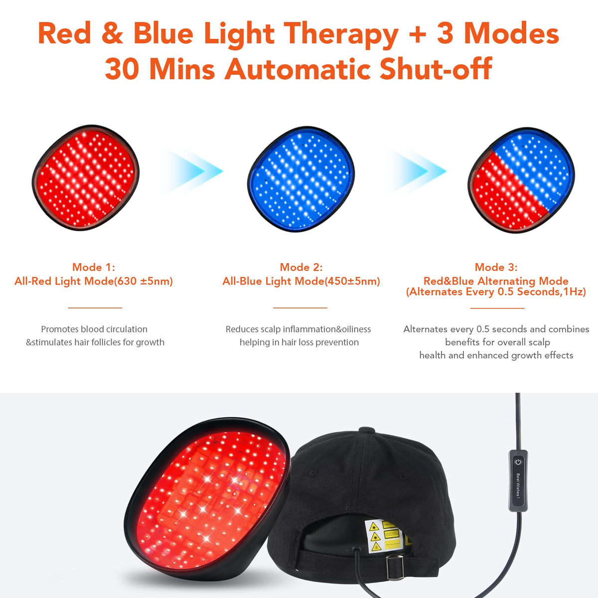 Mzong laser cap side view highlighting ergonomic hands-free design