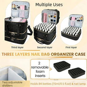 MZTXY nail lamp fits in the top compartment for quick access