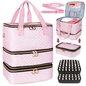 MZTXY nail polish organizer bag holds 84 bottles for easy storage and quick access.