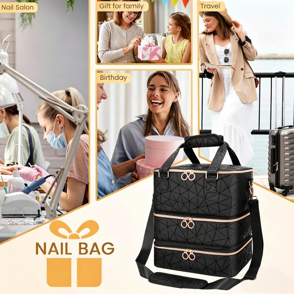 MZTXY travel-friendly bag helps maintain a neat nail kit on the go