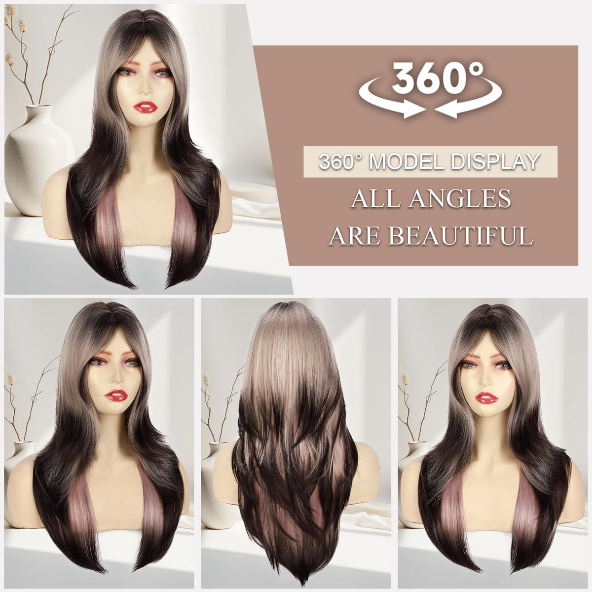 N NAYASA Ombre Blonde Wig with dark roots; natural transition for cosplay or party wear