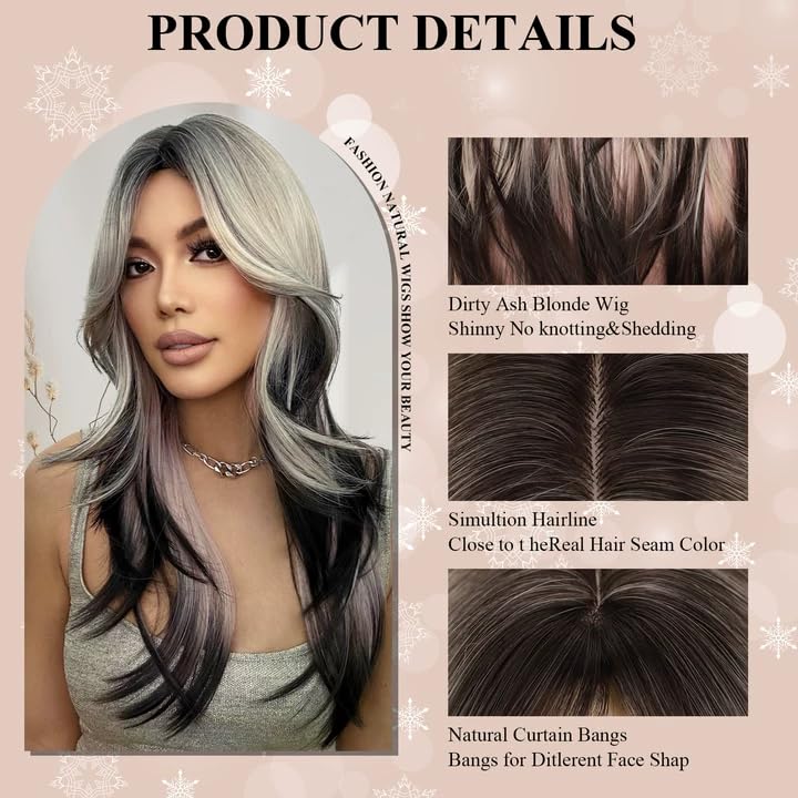 N NAYASA Long straight wig; 22-inch length offers sleek, versatile styling options