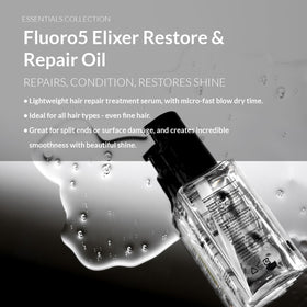 N4 Fluoro5 Elixir label notes vegan, sulfate-free formula for healthier hair.