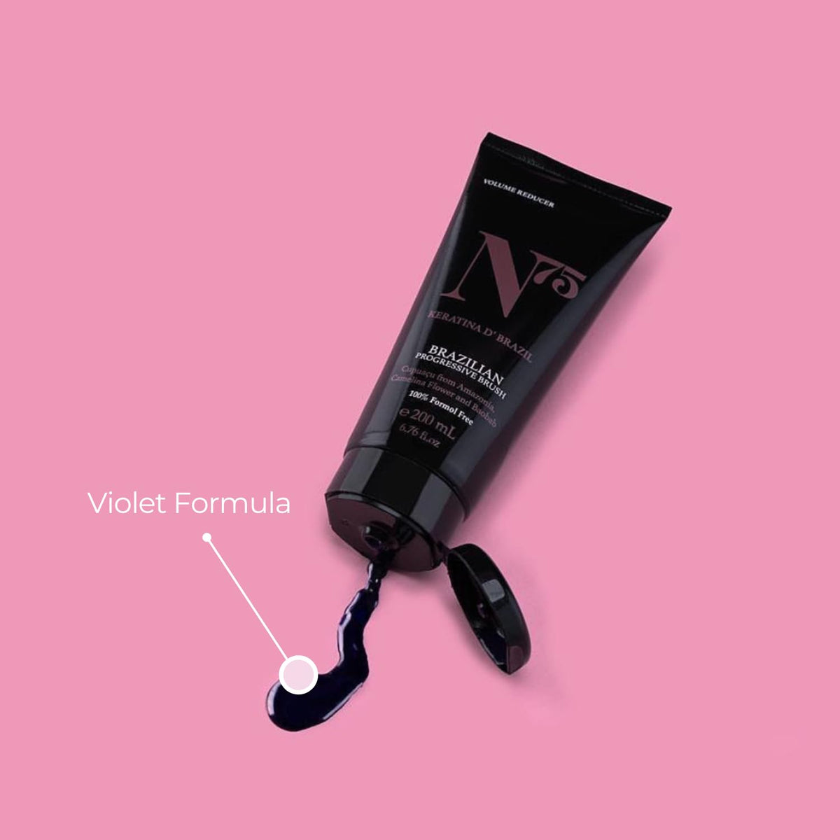 N75-treated hair shows a smooth, glossy finish