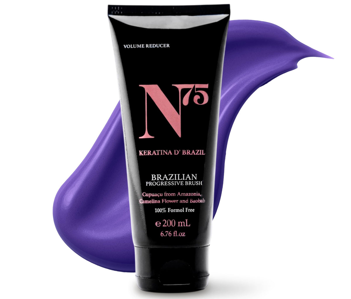 N75 Keratin bottle front view for at-home smoothing and shine