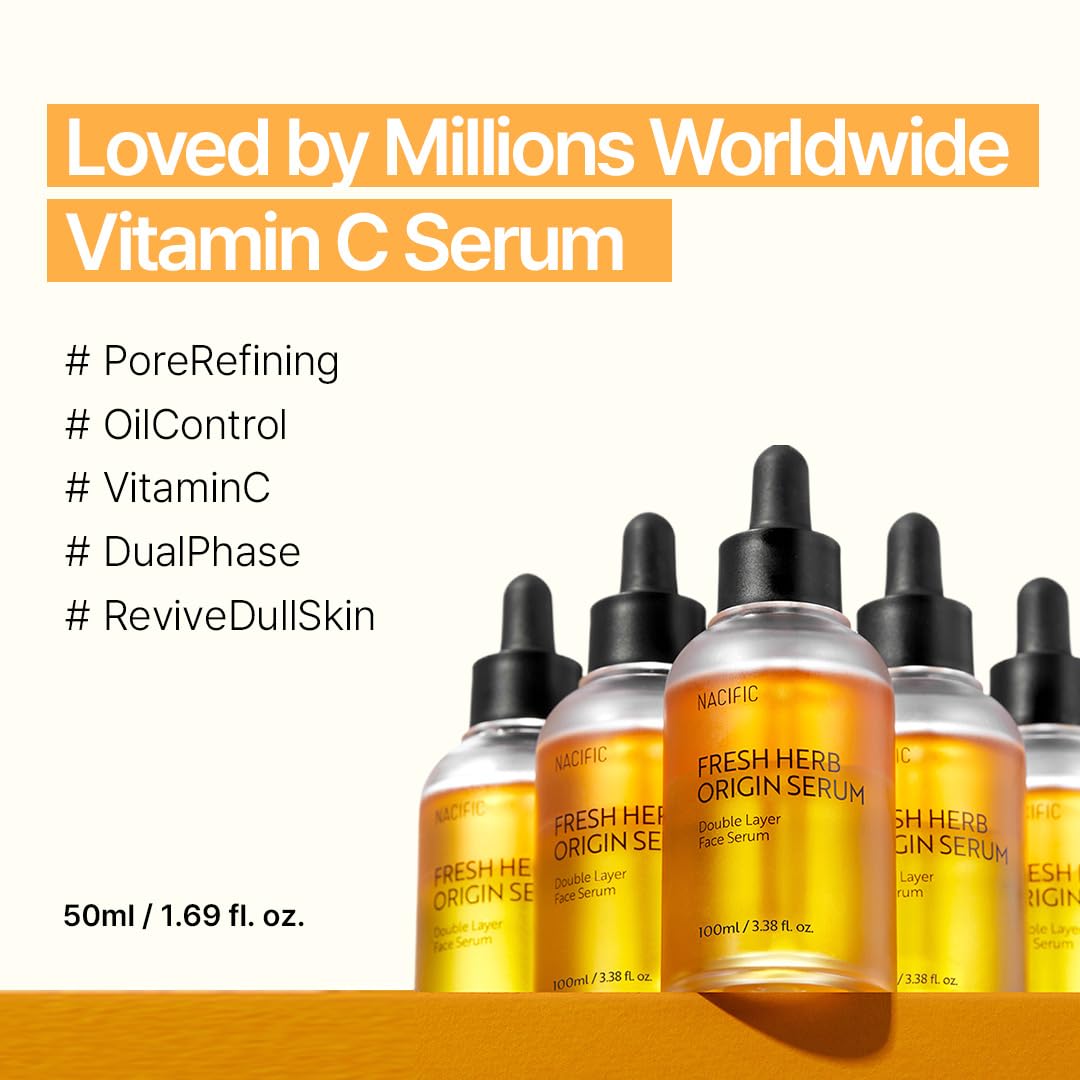 NACIFIC serum bottle pour captures refreshing application for radiant, non-greasy skin.