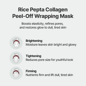 NACIFIC Rice Pepta Collagen Peel-Off leaves skin glowing after use.
