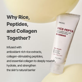 NACIFIC Rice Pepta Collagen Peel-Off helps refine texture and moisture.
