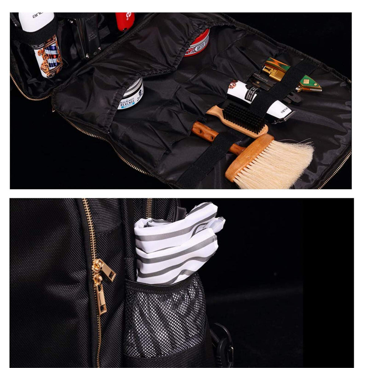 NADAENMF barber bag organizer internal compartments keep tools neatly separated.