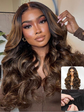 Nadula body wave balayage ombre wig adds salon-looking dimension.