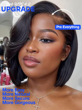 Nadula bob wig with side-swept bangs for a natural framed look.