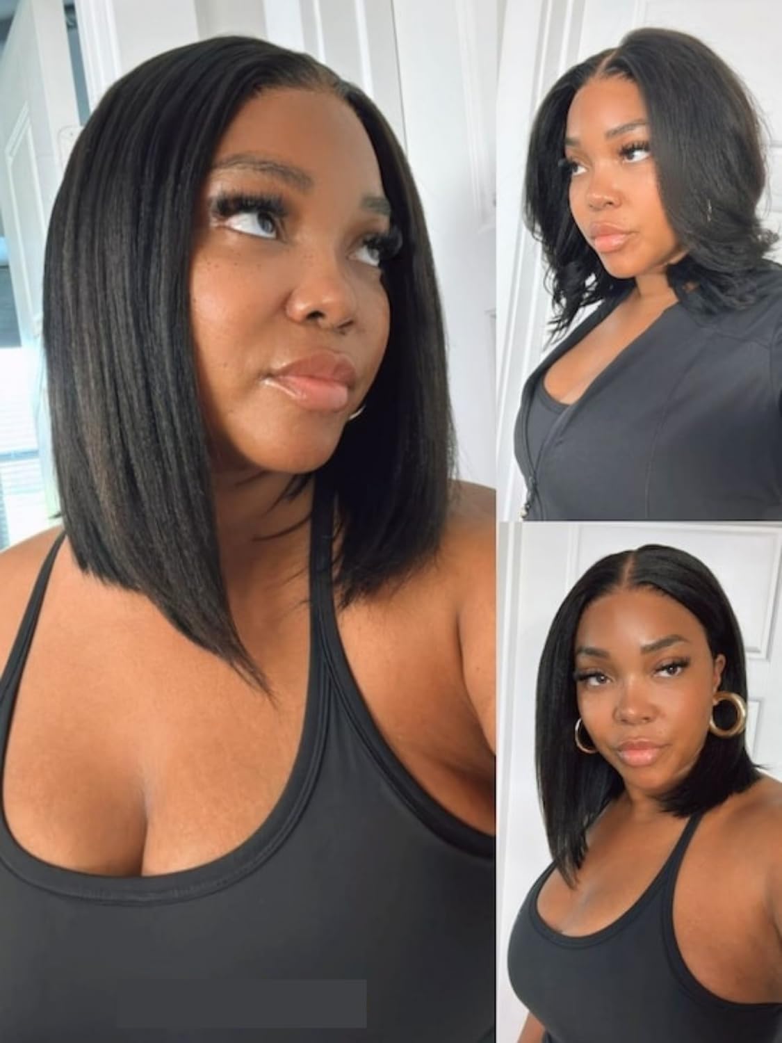 Nadula Yaki straight bob wig with drawstring closure for easy secure fit