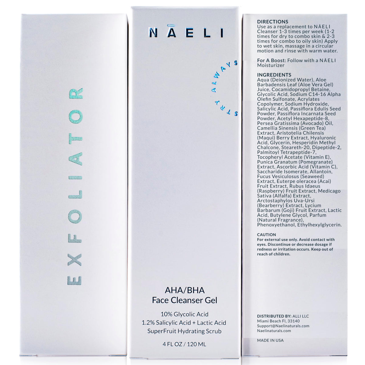 NAELI daily skincare routine step with exfoliating wash