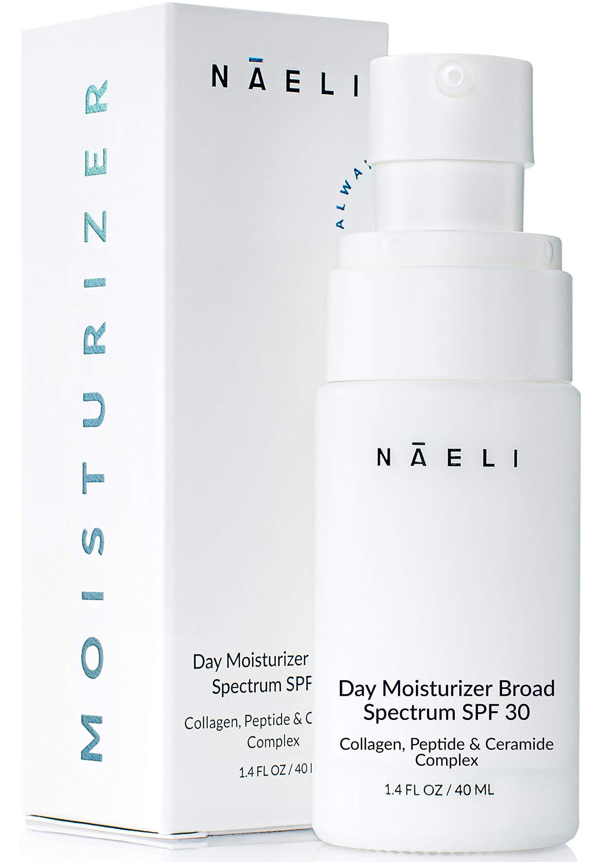 NAELI Face Moisturizer SPF 30 bottle showcasing lightweight hydration for daily sunscreen