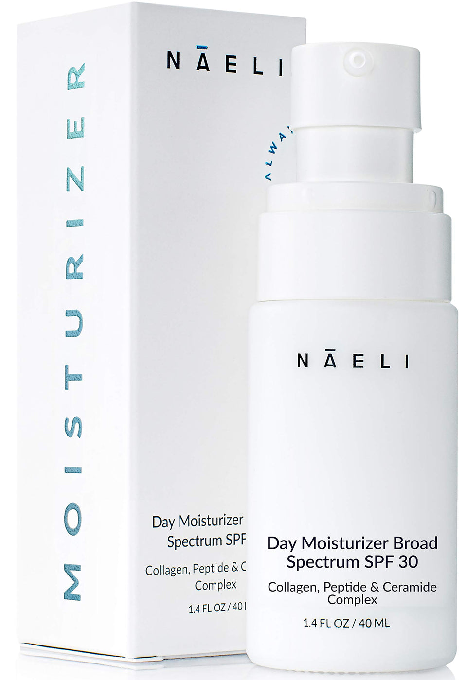 NAELI Face Moisturizer SPF 30 bottle showcasing lightweight hydration for daily sunscreen
