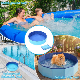 Nafhone pool accessory foot bath beside the ladder simplifies entry prep.