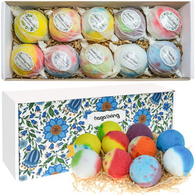 Nagaliving bath bombs box-front shows a gift-ready package for a relaxing soak.