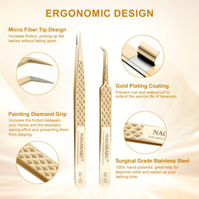 NAGARAKU fiber-tip close-up shows high-friction tips for secure grip.