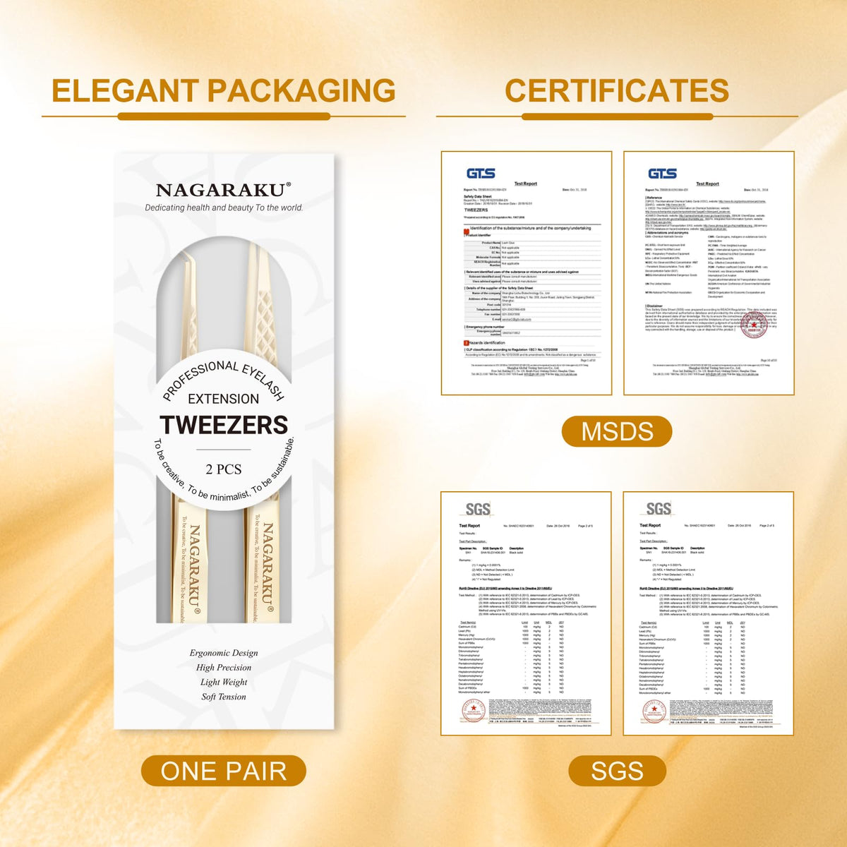 NAGARAKU handcrafted stainless steel tweezers resist acids and corrosion.