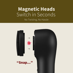 NågraCoola magnetic head attachment enables quick, secure brush head changes.