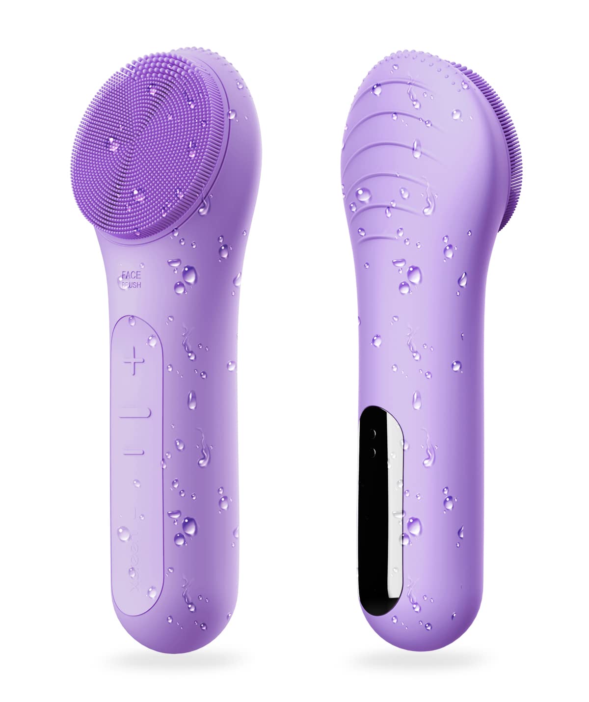 NågraCoola CLIE facial cleansing brush in violet, front view for gentle cleansing