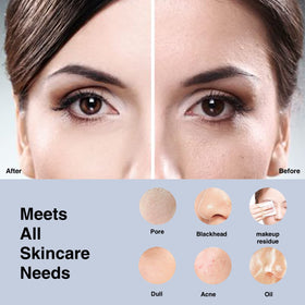 NågraCoola brush with cleanser illustrates two-step cleansing and massage routine.