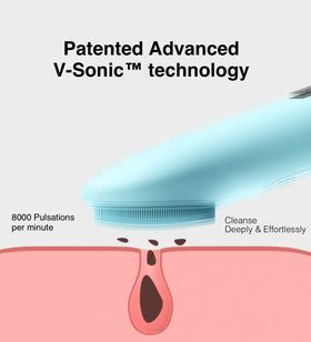 NågraCoola electric brush reverse side demonstrates massage ridges aiding absorption.