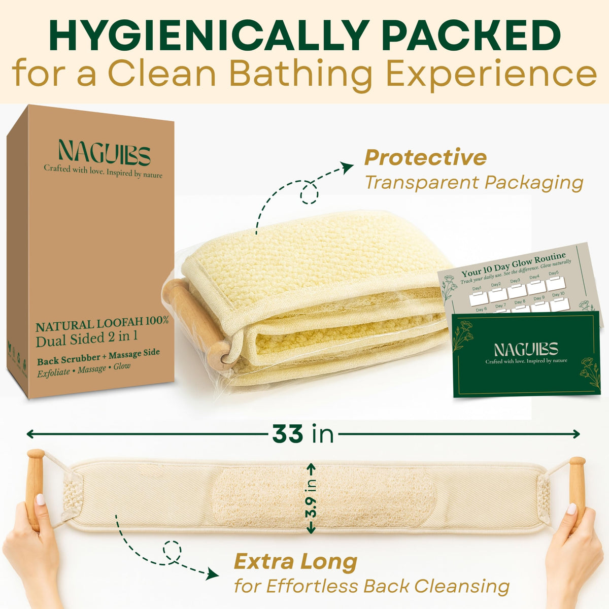 NAGUIBS back exfoliation for a deeper cleansing feel.