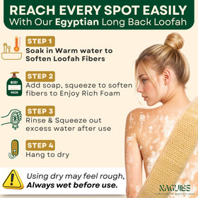 NAGUIBS double-sided design shows scrub and massage action.