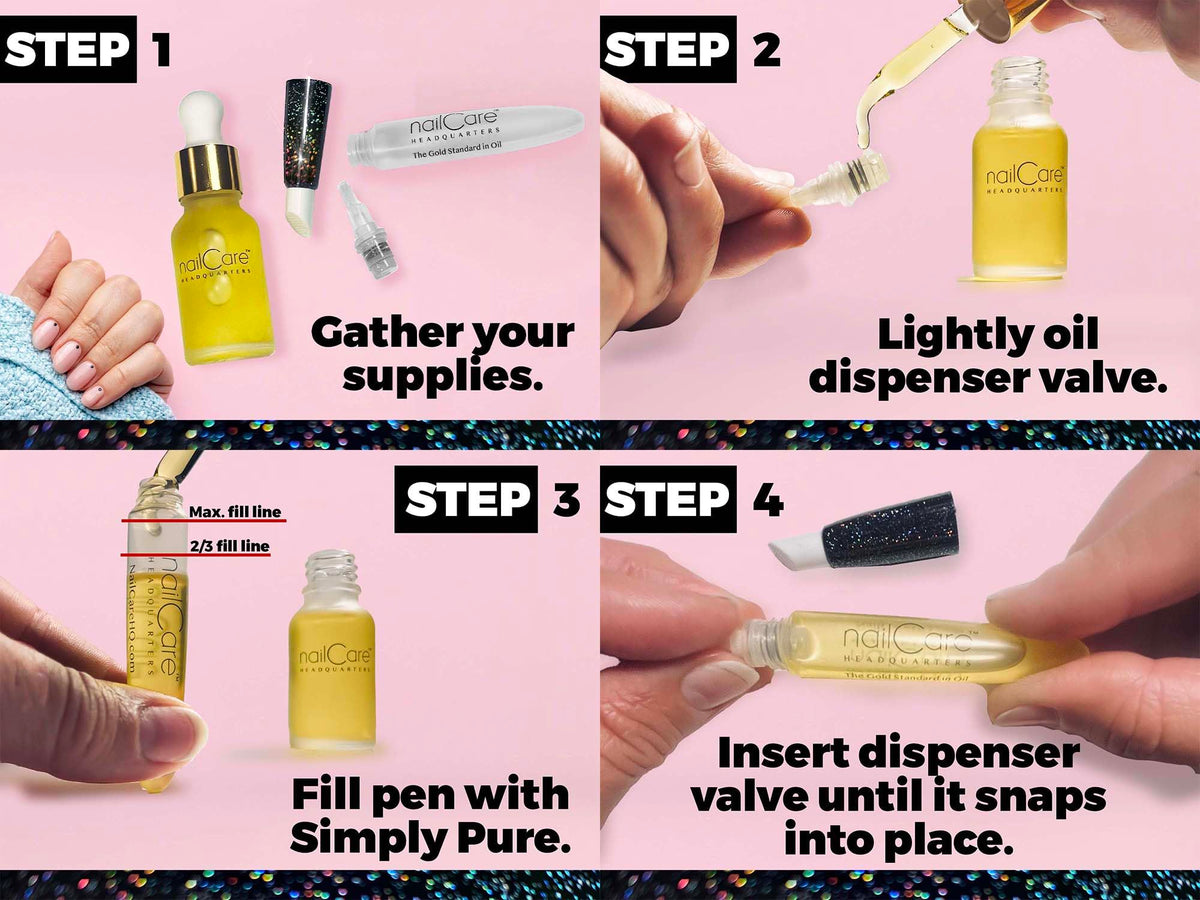 Durable, reusable oil pen designed for extended use by Nail Care Headquarters.