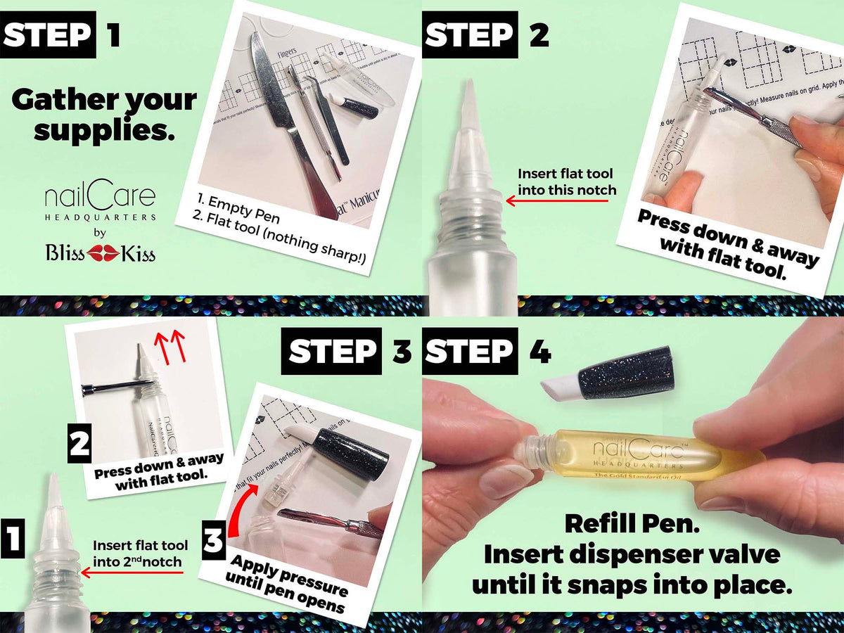 Glittery nail treatment pen brightening mani and pedis from Nail Care Headquarters.