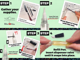 Glittery nail treatment pen brightening mani and pedis from Nail Care Headquarters.