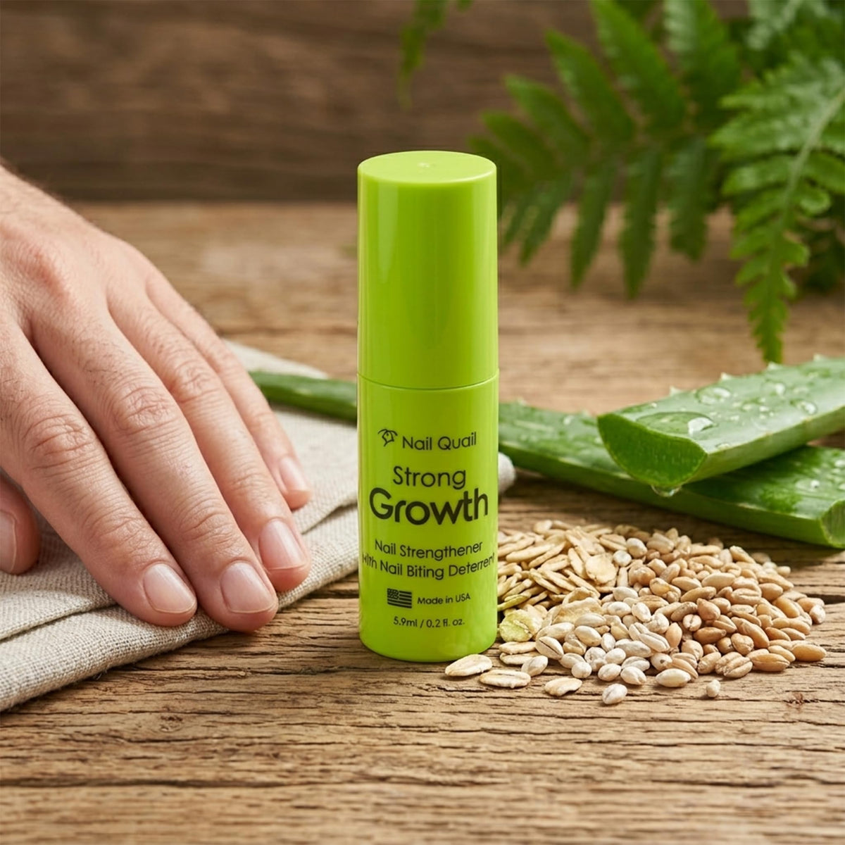 Nail Quail Strong Growth result: clear, shine-free appearance supports regrowth.