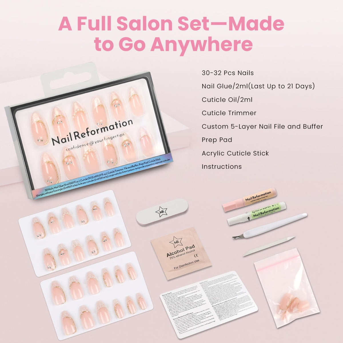 Nail Reformation complete kit enables gentle, damage-free removal.