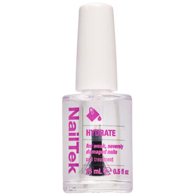 Nail Tek Hydrate bottle close-up showing conditioning for nails.