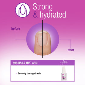 Nail Tek Hydrate nails before and after showing surface improvement.