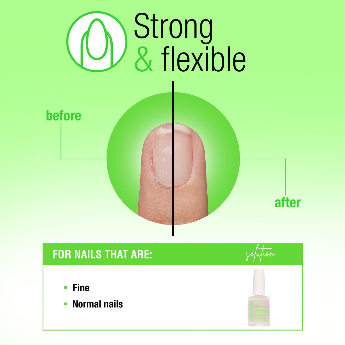 Nail Tek Ridge Filler Formula 1 application brush enabling easy smoothing