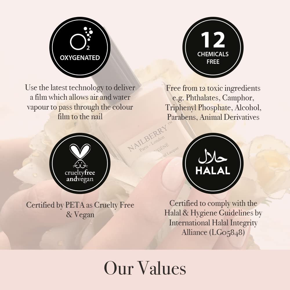 Nailberry L'Oxygéné application brush mid-stroke on nails with smooth glide