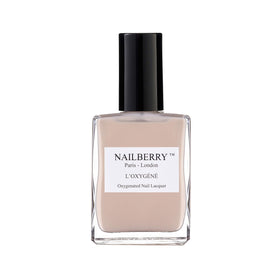 Nailberry L'Oxygéné bottle with light beige polish and pink hue.