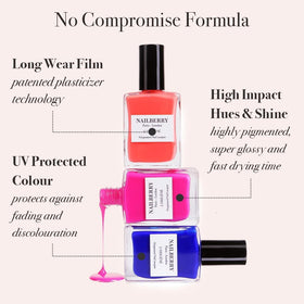 Finished nails show UV-protected, long-wear shine in natural beige.