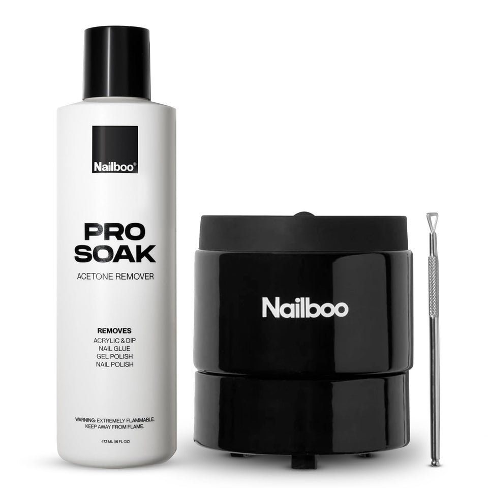 Nailboo acetone remover bottle for fast, clean polish removal at home.
