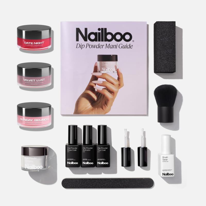 Nailboo Velvet Lust dip powder jar for vibrant, salon-quality color at home.