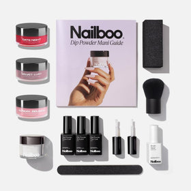 Nailboo Velvet Lust dip powder jar for vibrant, salon-quality color at home.