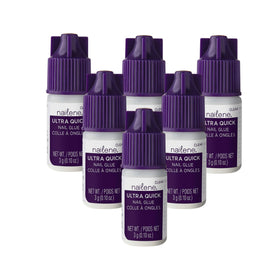 Nailene Ultra Quick Nail Glue clear, pointed-tip for precise bonding.