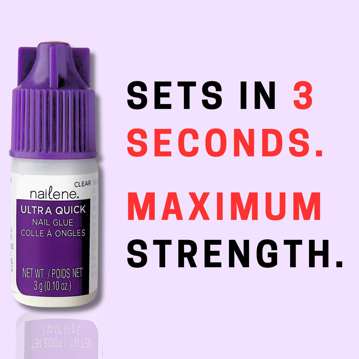 Nailene Ultra Quick Nail Glue precision tip applicator for clean dispersion.