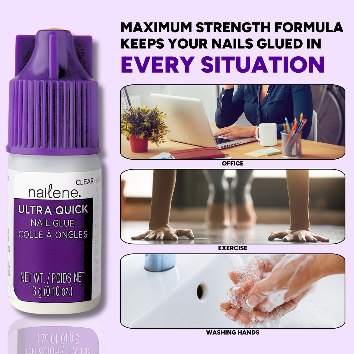 Nailene Ultra Quick Nail Glue value pack of six for home kits.