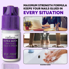 Nailene Ultra Quick Nail Glue value pack of six for home kits.