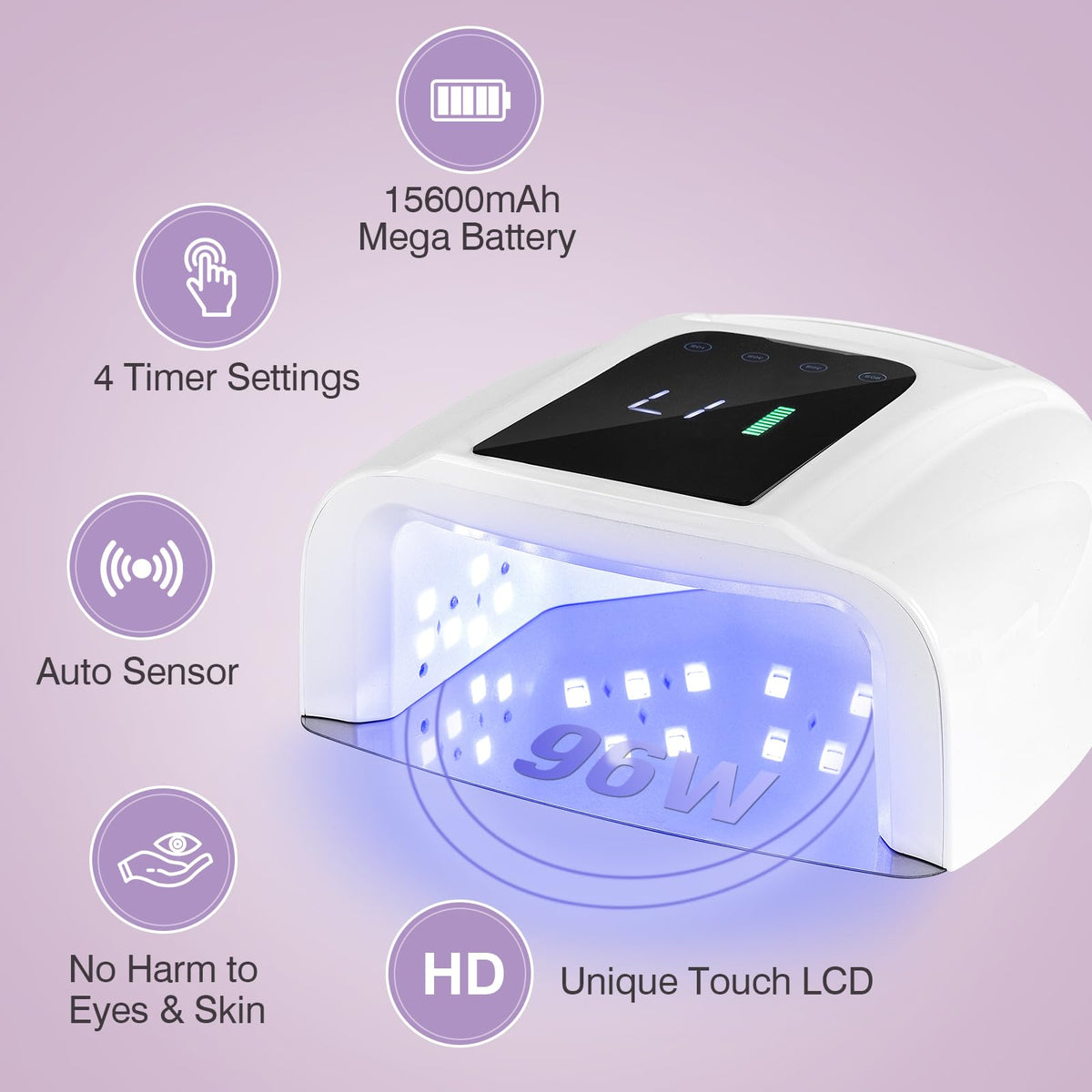 NailFace detachable-base lamp, easy cleaning and versatile pedicure setups.